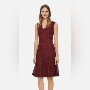 Tory Burch Burgundy Lace Midi Dress